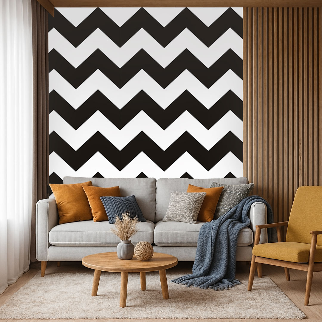 Black and white chevron wallpaper - Dekoori image 2